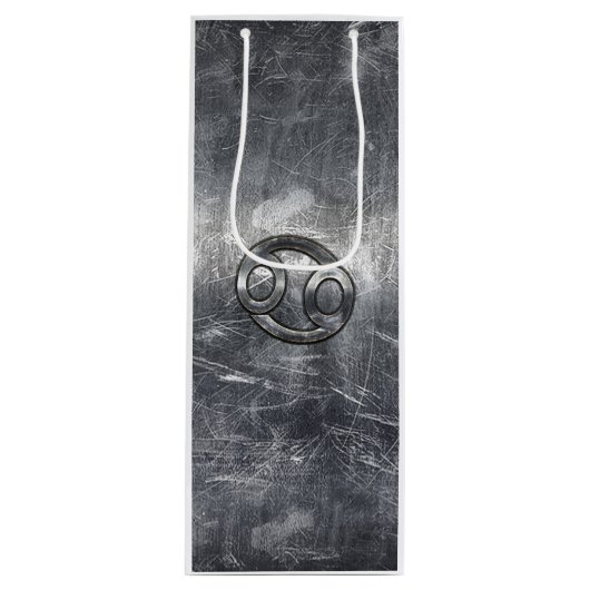 Kankerdiersymbool Industriële stijl Wijn Cadeautas (Voorkant)