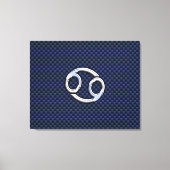 Kankerdiersymbool Navy Blue Carbon Fiber Print (Voorkant)
