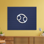 Kankerdiersymbool Navy Blue Carbon Fiber Print (Insitu (Woonkamer))
