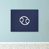 Kankerdiersymbool Navy Blue Carbon Fiber Print (Insitu (Houten vloer))
