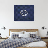 Kankerdiersymbool Navy Blue Carbon Fiber Print (Insitu (Slaapkamer))