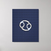 Kankerdiersymbool Navy Blue Carbon Fiber Print (Voorkant)