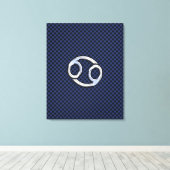 Kankerdiersymbool Navy Blue Carbon Fiber Print (Insitu (Houten vloer))