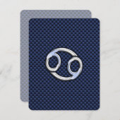 Kankerdiersymbool Navy Blue Carbon Fiber Print (Voorkant / Achterkant)