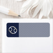 Kankerdiersymbool Navy Blue Carbon Fiber Print Etiket (Insitu)