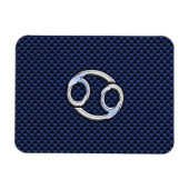 Kankerdiersymbool Navy Blue Carbon Fiber Print Magneet (Horizontaal)