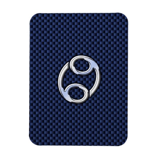 Kankerdiersymbool Navy Blue Carbon Fiber Print Magneet (Verticaal)