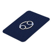 Kankerdiersymbool Navy Blue Carbon Fiber Print Magneet (Linkerzijde)