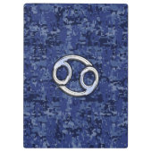 Kankerdiersymbool Navy Blue Digital Camouflage Klembord (Achterkant)