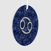Kankerdiersymbool Navy Blue Digital Camouflage Ornament (voorkant)