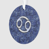 Kankerdiersymbool Navy Blue Digital Camouflage Ornament (voorkant)