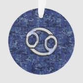 Kankerdiersymbool Navy Blue Digital Camouflage Ornament (voorkant)