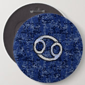 Kankerdiersymbool Navy Blue Digital Camouflage Ronde Button 6,0 Cm (Voorkant /achterkant)