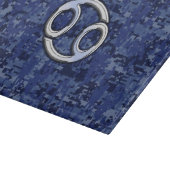 Kankerdiersymbool Navy Blue Digital Camouflage Snijplank (Hoek)