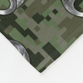 Kankerdiersymbool op groene digitale camo fleece deken (Hoek)