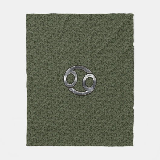 Kankerdiersymbool op groene digitale camo fleece deken (Voorkant)