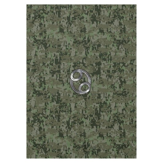 Kankerdiersymbool op groene digitale camo tafelkleed (Voorkant)