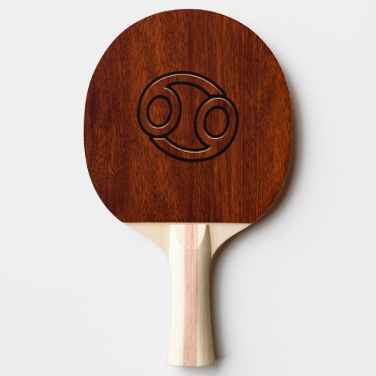 Kankerdiersymbool op Mahogany-stijl Tafeltennisbatje (Achterkant)