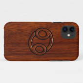Kankerdiersymbool op Mahogany Style Decor Case-Mate iPhone Case (Achterkant (horizontaal))