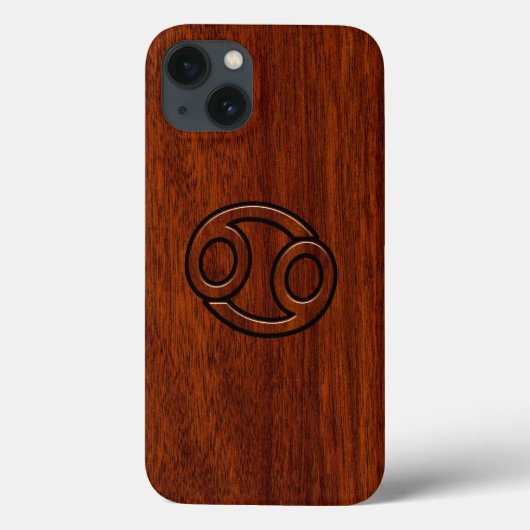 Kankerdiersymbool op Mahogany Style Decor Case-Mate iPhone Case (Achterkant)