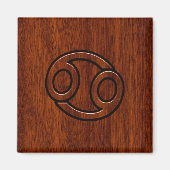 Kankerdiersymbool op Mahogany Style Decor Magneet (Voorkant)