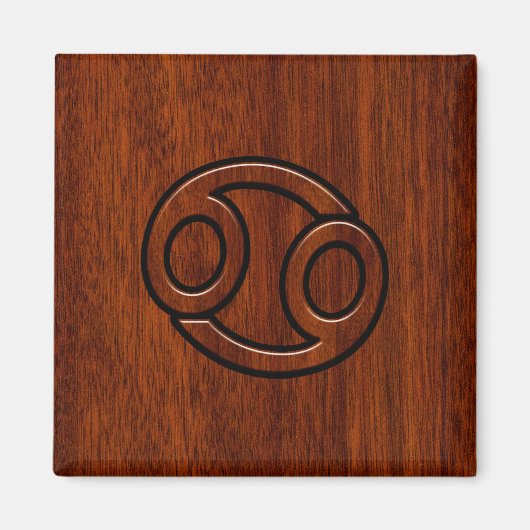 Kankerdiersymbool op Mahogany Style Decor Magneet (Voorkant)