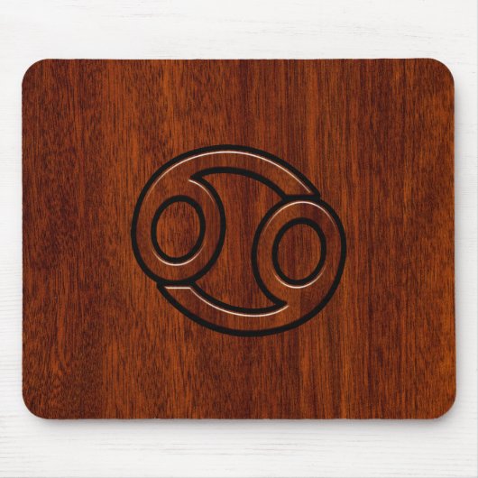 Kankerdiersymbool op Mahogany Style Decor Muismat (Voorkant)