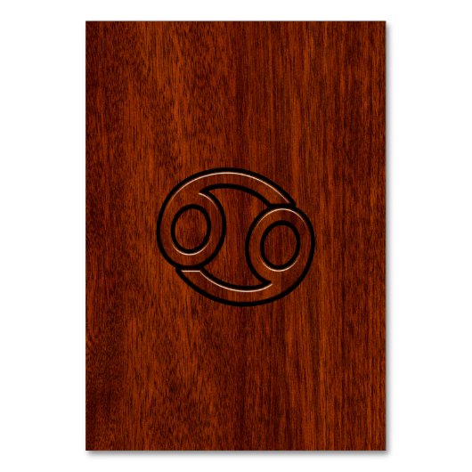 Kankerdiersymbool op Mahogany Wood Style Kaart (Voorkant)