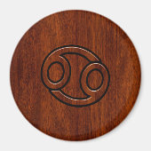 Kankerdiersymbool op Mahogany Wood Style Magneet (Voorkant)