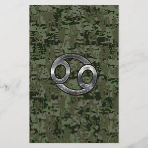Kankerdiersymbool op Woodland Digital Camo Briefpapier