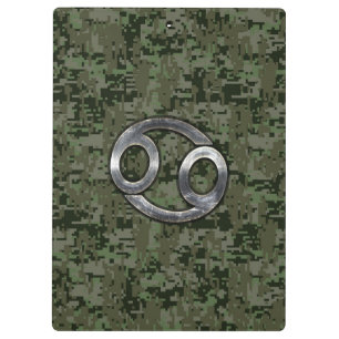 Kankerdiersymbool op Woodland Digital Camo Klembord