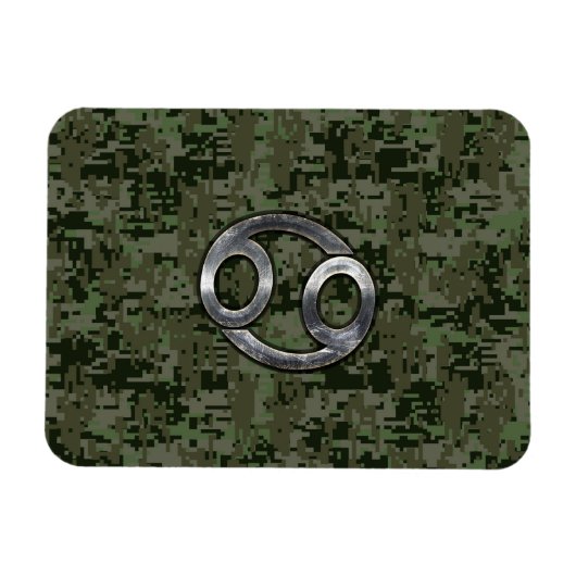 Kankerdiersymbool op Woodland Digital Camo Magneet (Horizontaal)