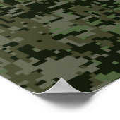Kankerdiersymbool op Woodland Digital Camo Poster (Hoek)