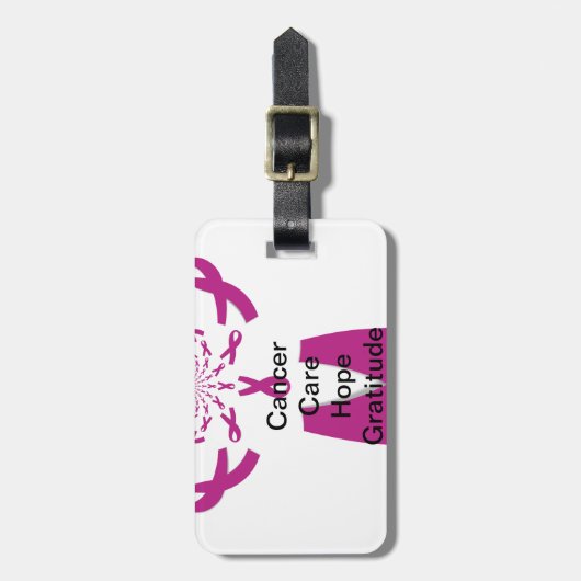 Kankerdroog Roze lint aanpassen Product Bagagelabel (Voorkant verticaal)