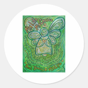 Kankergedicht Green Angel Art Decal Stickers