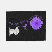 Kankergevecht Ondersteuning Paarse lint geschenk p Fleece Deken (Voorkant (Horizontaal))