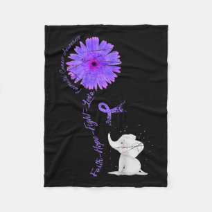 Kankergevecht Ondersteuning Paarse lint geschenk p Fleece Deken