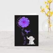 Kankergevecht Ondersteuning Paarse lint geschenk p Kaart (Gele Bloem)