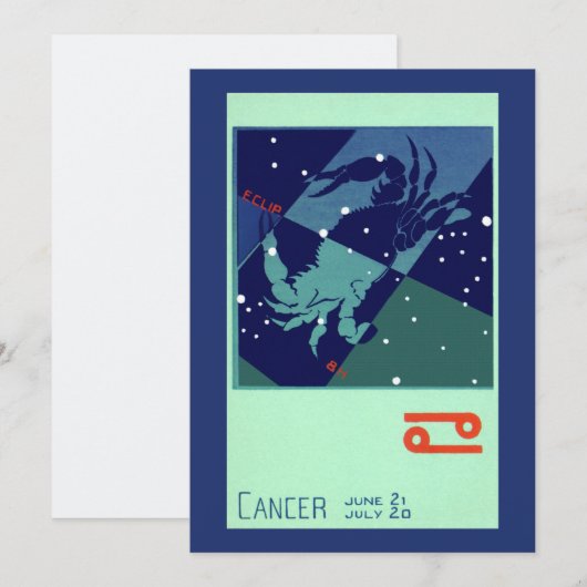 Kankerkrab Constellatie  Zodiac Astrologie (Voorkant / Achterkant)