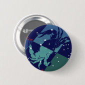 Kankerkrab Constellatie  Zodiac Astrologie Ronde Button 5,7 Cm (Voorkant /achterkant)