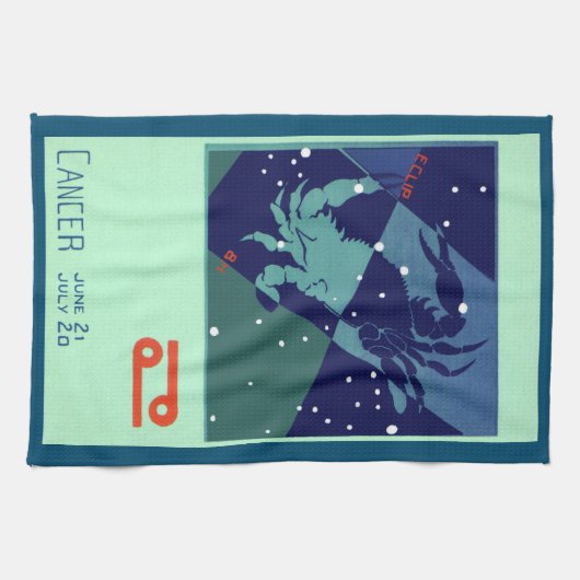 Kankerkrab Constellatie  Zodiac Astrologie Theedoek (Horizontaal)