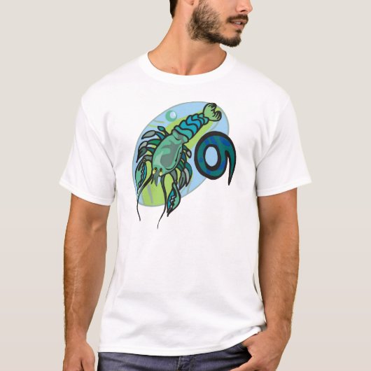 Kankerkrab met symbool voor stijl 1970 t-shirt (Voorkant)