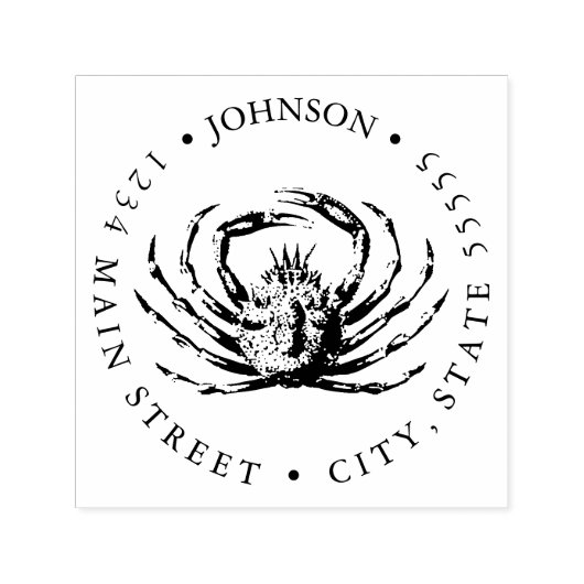 Kankerkrab met terugzendlabel met wetten  zelfinktende stempel (Design)