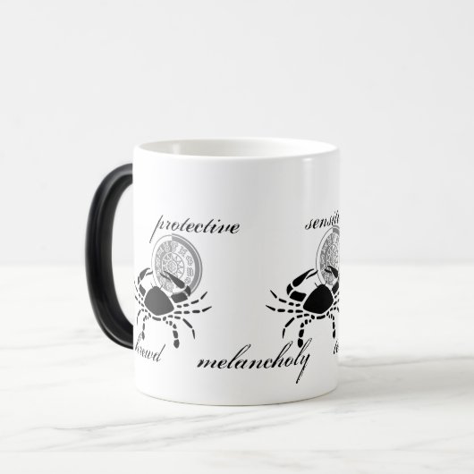  kankerkrab vertoont Grieks-achtige Zodiac Magische Mok (Voorkant links)