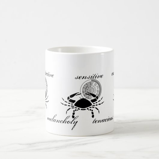  kankerkrab vertoont Grieks-achtige Zodiac Magische Mok (Center)