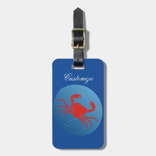 Kankerkrab Zodiac Thunder_Cove Bagagelabel (Voorkant verticaal)