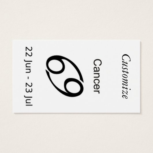 Kankerkrab Zodiac Thunder_Cove Visitekaartje (Achterkant)