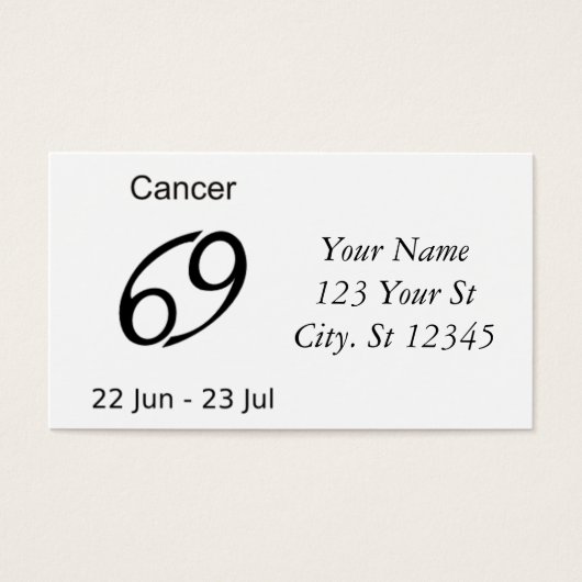 Kankerkrab Zodiac Thunder_Cove Visitekaartje (Voorkant)