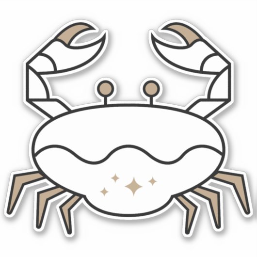 Kankerkrab zwart astrologisch symbool waterteken sticker (Voorkant)