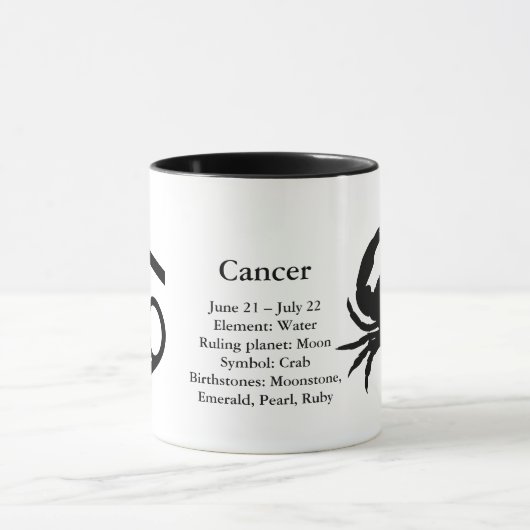 Kankerkrabsymbool Zodiac Horoscope-gebarentaal Mok (Midden)